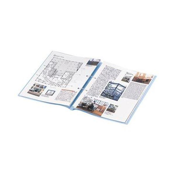 ds-（まとめ）コクヨ ファスナーファイル（クリヤーカラー）A4タテ 2穴 90枚収容 ピンク フ-P170P 1セット（20冊）〔×5セット〕_3