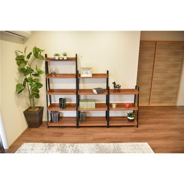 ds-ラック シェルフ 収納棚 4段 幅67cm 高さ125cm スチール アイアン 木目 ブラック/ブラウン BK/BR 組立品_4