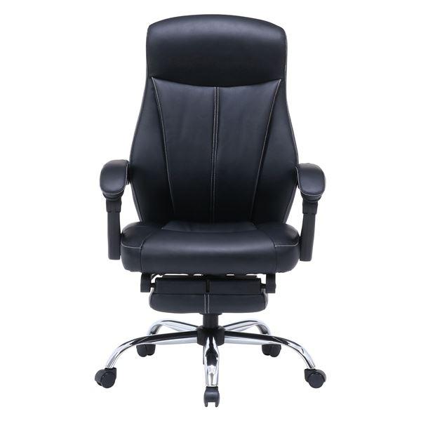 ブラウンオフィスチェア リクライニング フットレスト付き