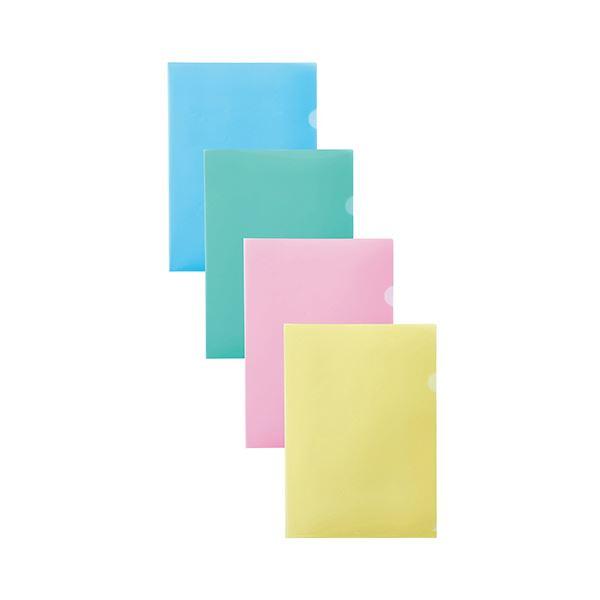 ds-（まとめ）TANOSEE カラークリアホルダー（単色タイプ） A4 クリスタルグリーン 1パック（10枚） 〔×20セット〕_1