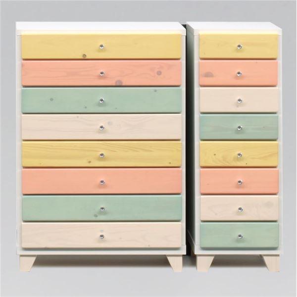 ds-チェスト タンス 8段 幅57.5cm マルチカラー 日本製 木製 パイン材 子供部屋 ベッドルーム 寝室 リビング 完成品_1