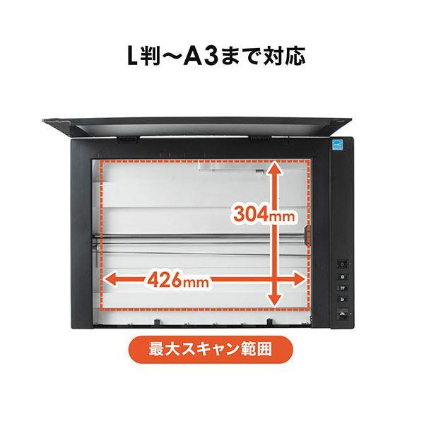 ds-サンワダイレクト フラットベッドスキャナA3 本スキャン 1200dpi TWAIN対応 自炊 PDF変換対応 400-SCN057 1台_4