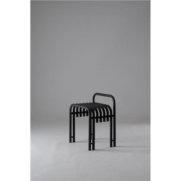 ds-スツール オットマン 約幅42×奥行32×高さ52×座面高42cm ダークグレー スチール リビング ベッドサイド 玄関 インテリア家具_1
