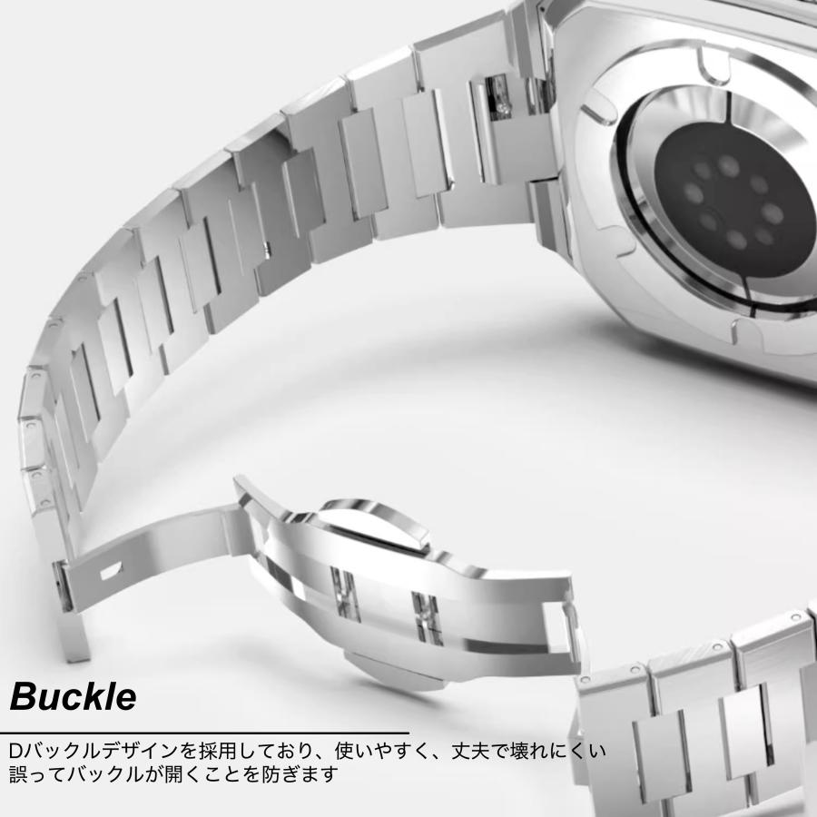 アップルウォッチ バンド Apple Watch カバー ベルト 45mm SE 40mm ケース 9 革 ステンレス 44mm レザー おしゃれ セット 41mm Series 一体型 高級 フルカバー｜syouji-zakkaten｜09