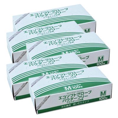 エコソフトグローブ パウダーフルー【Mサイズ】100枚入×5箱 OM-370 粉