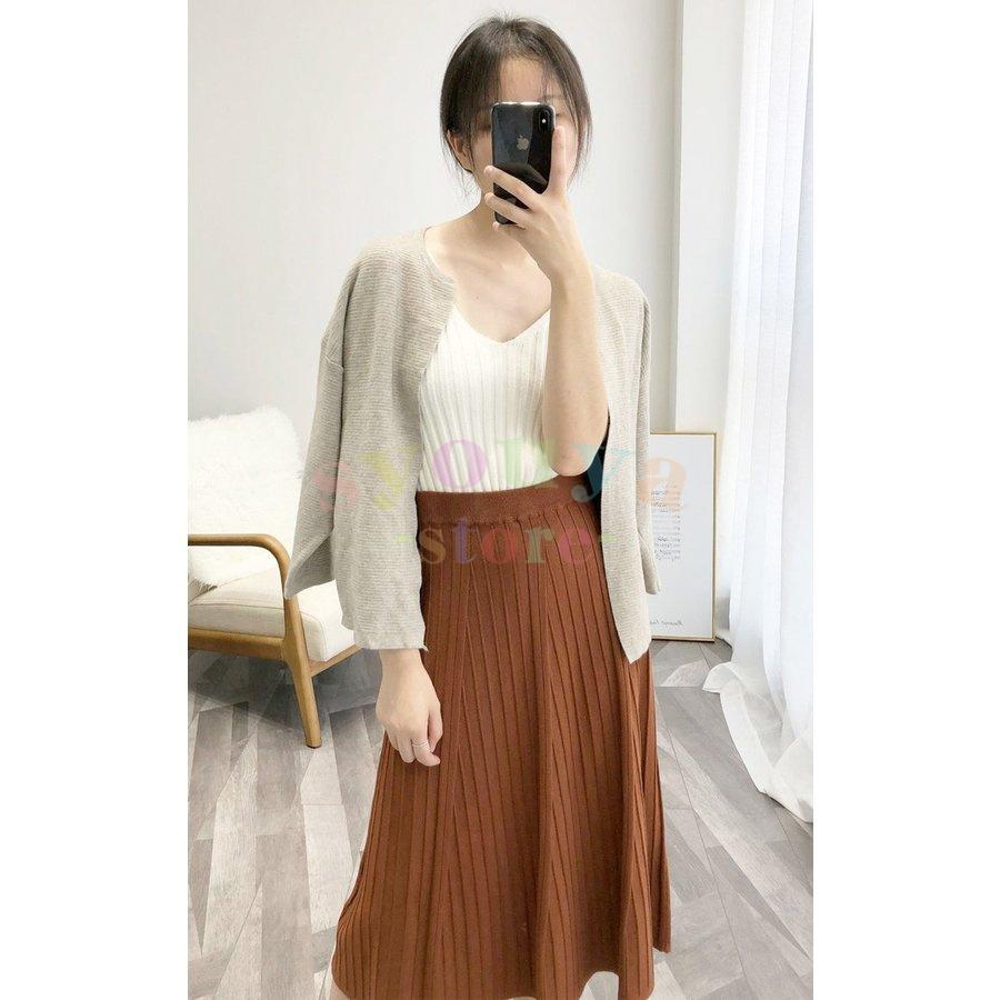 スカート レディース 秋 冬 ニットスカート Aライン 膝丈スカート リブニット Aラインスカート フレア きれいめ 40代 ボトムス 無地 ウエストゴム 着痩せ ネット限定