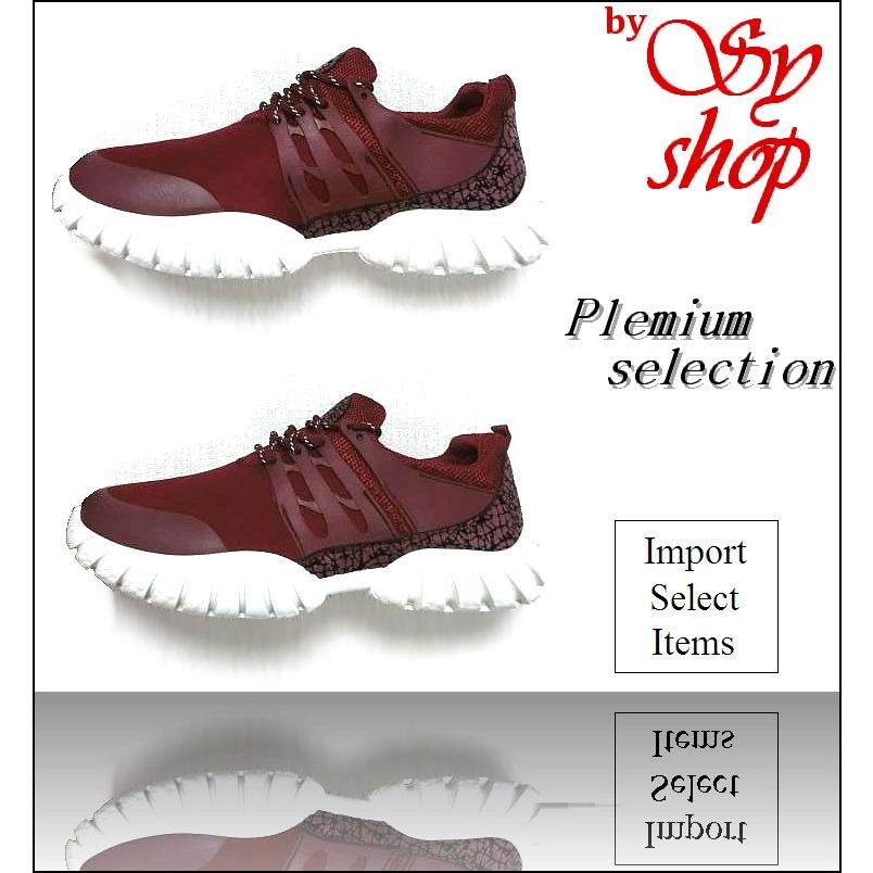 スニーカー メンズ 新品 靴 赤 メッシュ 厚底 エレファント柄