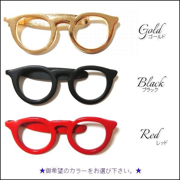 赤メガネモチーフのオシャレなネクタイピン ネクタイピン メガネ タイピン ネクタイ サングラス 眼鏡