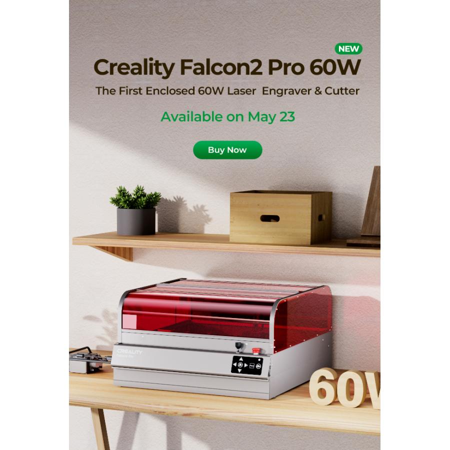 レーザ加工機 卓上 Creality Falcon 2 Pro 60W ｜レーザー彫刻 切断機
