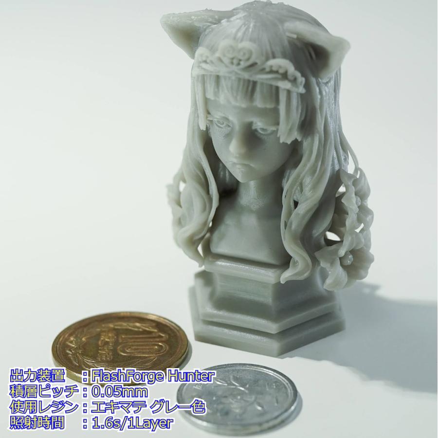 オフィス、自宅で手軽に使用できる3Dプリンタ用レジン グレー　エキマテ（SLA用液体レジン1000g　灰色） |  | 02