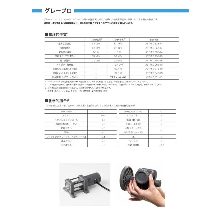 Formlabs グレープロレジン (高精度、伸び・変形性  Grey Pro Resin 1L) |  | 03
