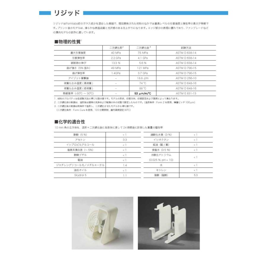 Formlabs リジッド4000レジン (高強度、光沢感、ガラス繊維内蔵 Rigid 4000 Resin 1L) |  | 03