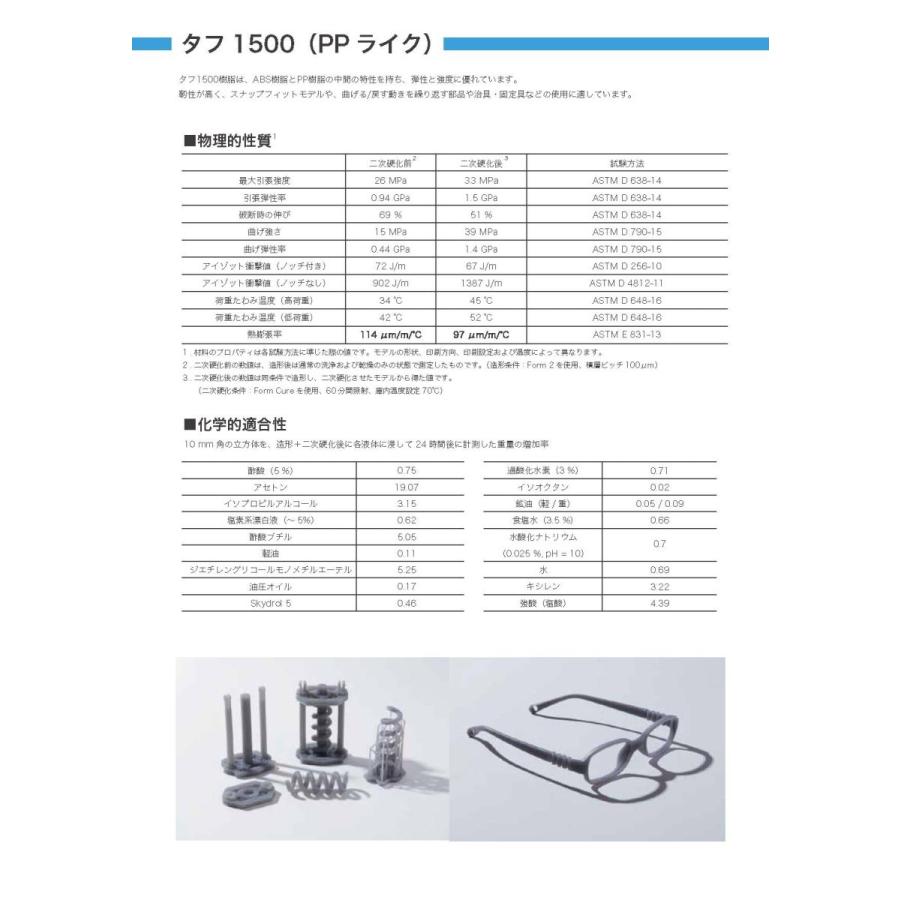 Formlabs タフ1500レジン (堅くしなやか、繰り返しに強い Tough1500 Resin 1L) |  | 03