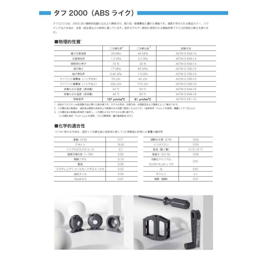 Formlabs タフ2000レジン (ABSライク、強度と柔軟性  Tough 2000 1L) |  | 03