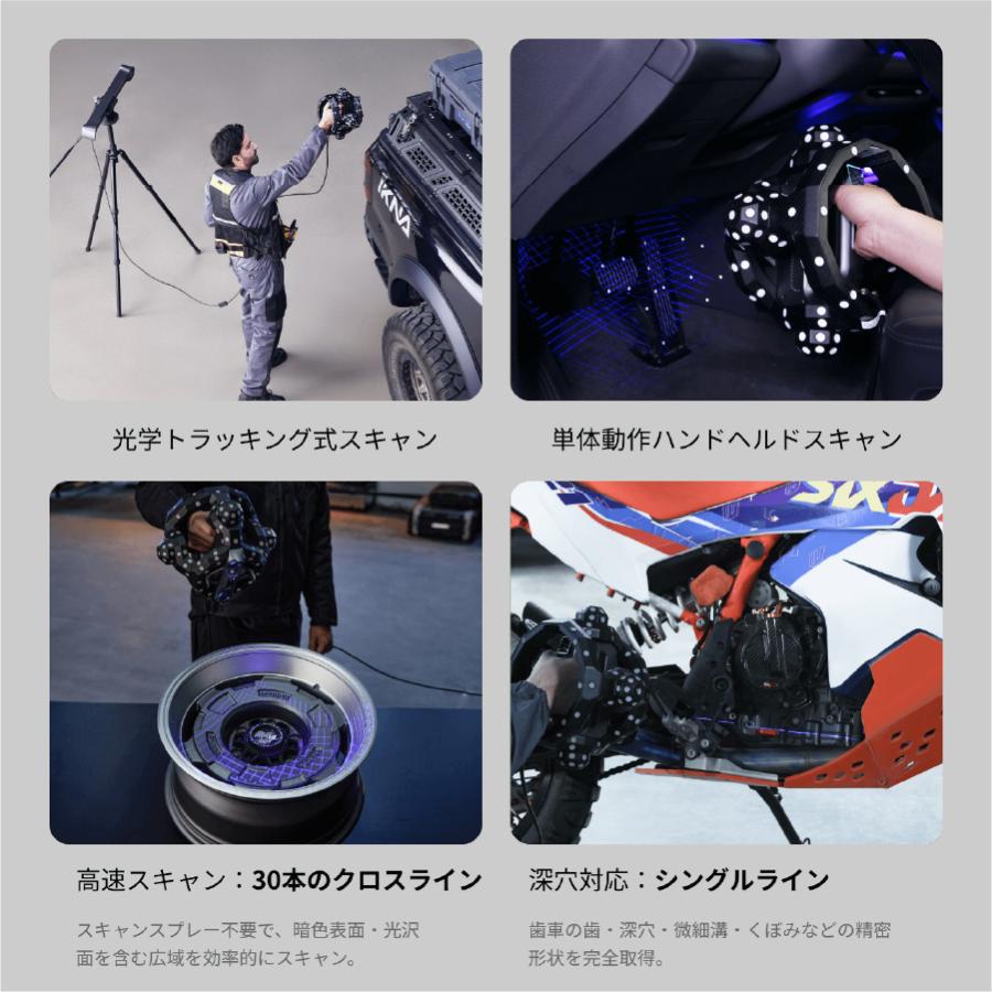 大型対応3Dスキャナ Revopoint Trackit マーカーレス トラッカー式 3Dスキャナー ブルーレーザー 高精度3Dスキャン |  | 03