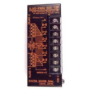RJ45-PARA BOX T8P 信号分岐用パラレルボックス RJ45/2ヶ、端子台8P/1ヶ ケーブル中継の画像