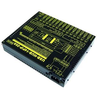 USB-HUB-14PiP-20A 業務用大容量14ポートUSBHUB(LOW/FULL)[絶縁仕様](1ポート当たり1.2A/合計18A)の画像