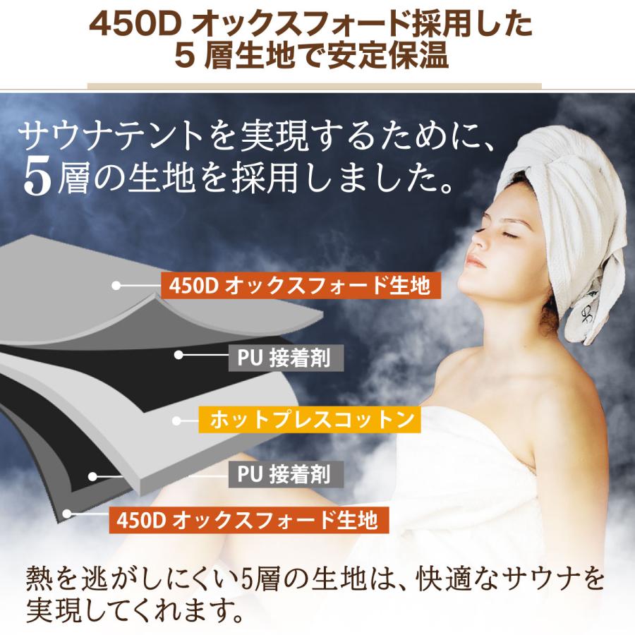 サウナテント 本体 大型 7人用 工具必要なし 五角形 テント サウナ 薪