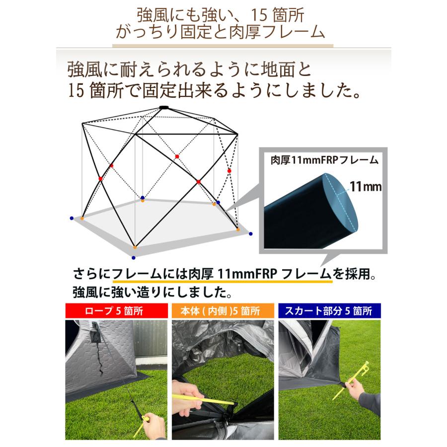 サウナテント 本体 大型 7人用 工具必要なし 五角形 テント サウナ 薪