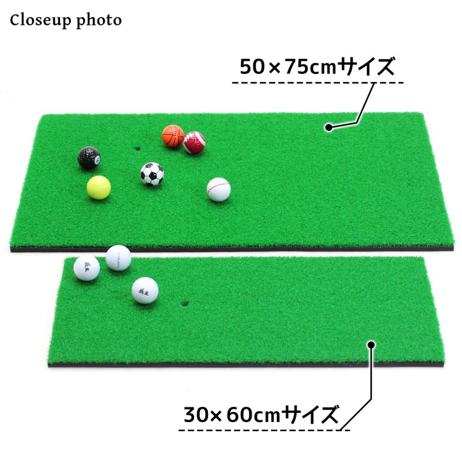 ゴルフマット ゴルフ 練習 マット 素振り スイング ドライバー アイアン パター 練習器具 室内 屋外 人工芝 SBR 30×60cm ゴルフティー ゴルフボール Gセット｜systemstyle｜16
