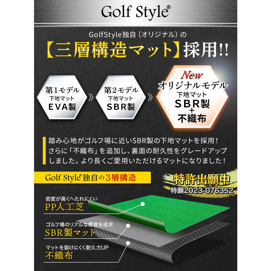 ゴルフマット 白線 ゴルフ 練習 マット 素振り 軌道確認 ドライバー スイング パター 練習器具 室内 屋外 人工芝 SBR 30×60cm Pセット | Golf Style | 06
