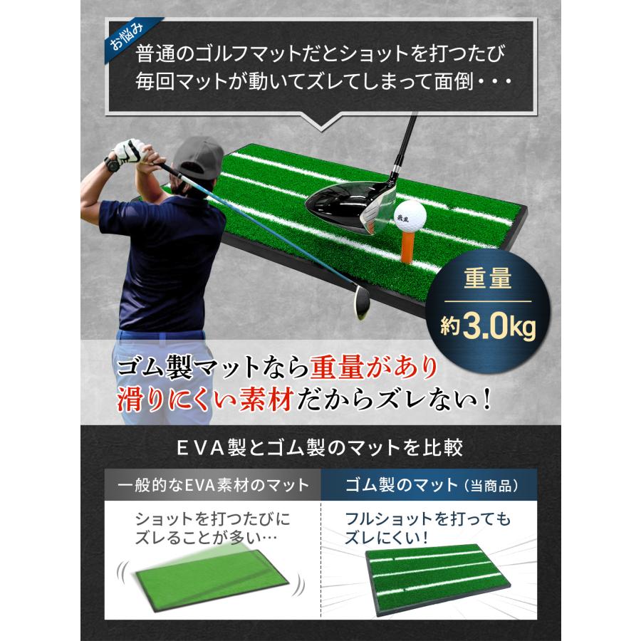 Golf Style ゴルフマット 白線 ゴルフ 練習 マット ゴム土台 素振り