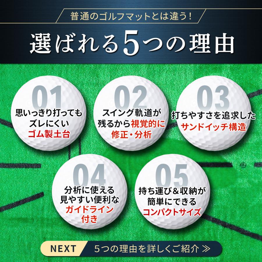 ディボットプロマット ゴルフマット ゴルフ 練習 マット 跡がつく ターフ跡が確認できる 素振り スイング ショットマット アプローチ アイアン 33×62cm Cボール｜systemstyle｜07