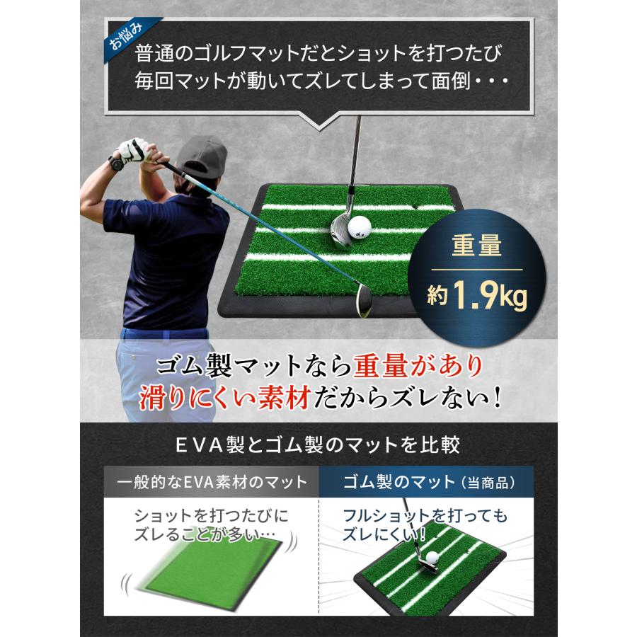 Golf Style ゴルフマット 白線 ゴルフ 練習 マット ゴム土台 素振り