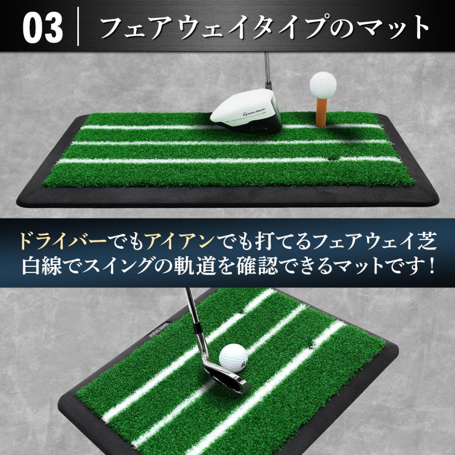 Golf Style ゴルフマット 白線 ゴルフ 練習 マット ゴム土台 素振り