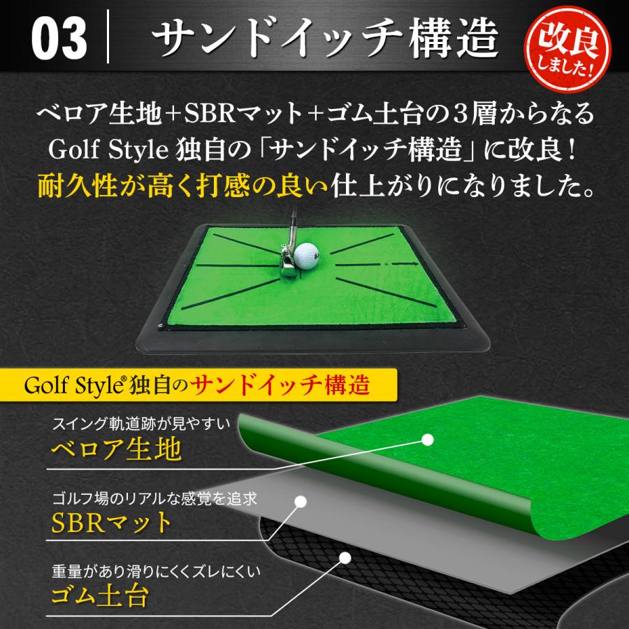 Golf Style ダフりチェック ゴルフマット ターフ跡が確認できる ゴルフ