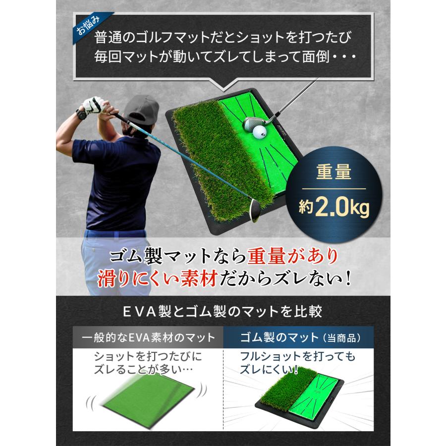 Golf Style ダフりチェック ゴルフマット ターフ跡が確認できる 2WAY