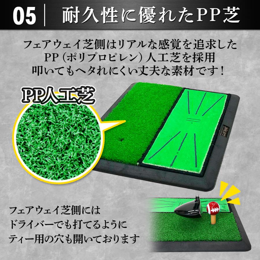ダフりチェック ゴルフマット ターフ跡が確認できる 2WAY ターフ芝+単芝 ゴルフ 練習 アイアン スイング 跡がつく ショットマット 34×44cm Pセット | Golf Style | 17
