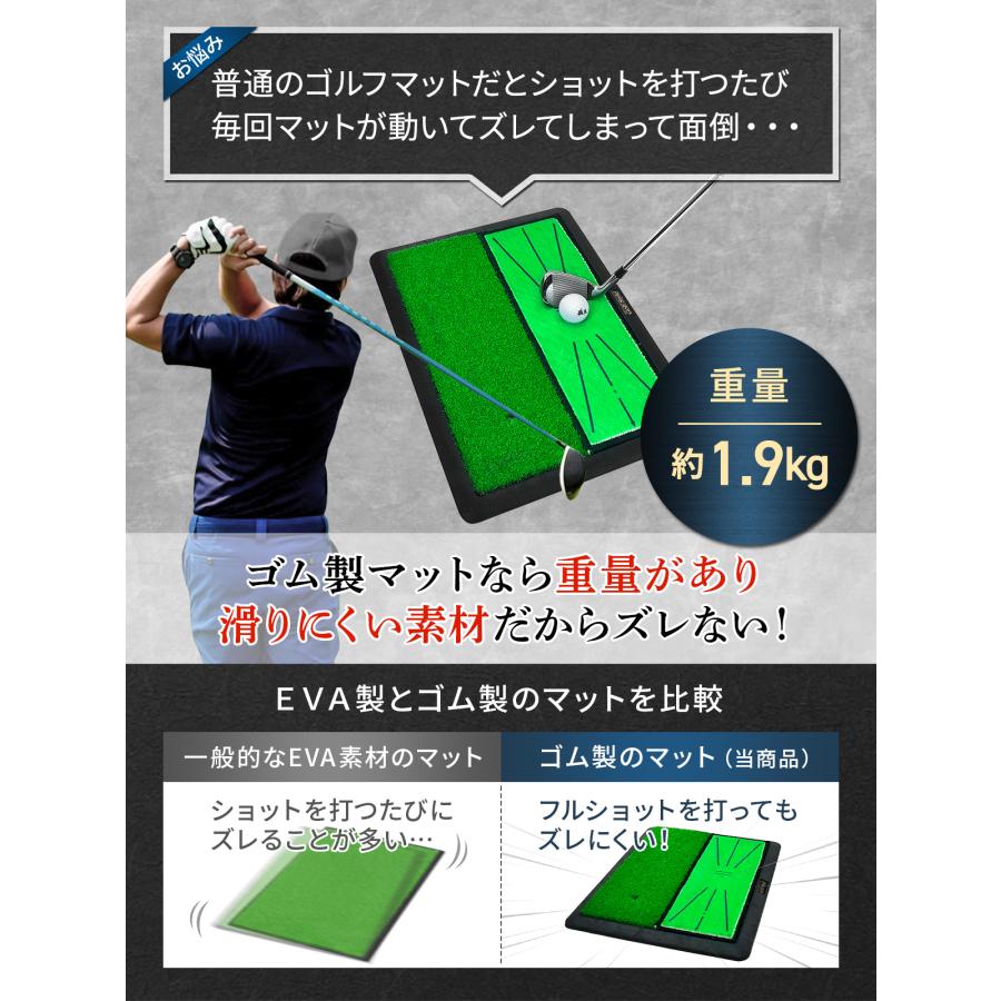 ダフりチェック ゴルフマット ターフ跡が確認できる 2WAY ターフ芝+単芝 ゴルフ 練習 アイアン スイング 跡がつく ショットマット 34×44cm Pセット | Golf Style | 11