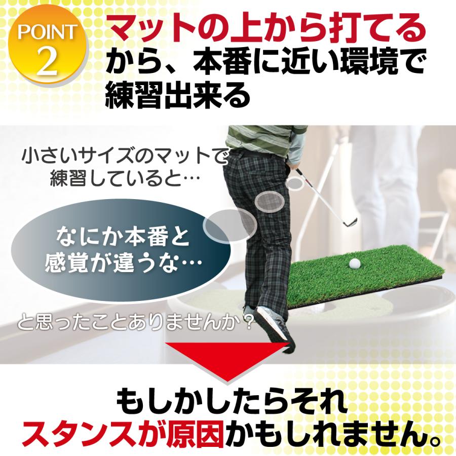 ゴルフマット 35mm ラフ芝 ゴルフ 練習 マット 120×120cm アイアン ショット アプローチ 練習用 Rough Turf 人工芝 室内 屋外 ラフ 芝生 ゴルフボール Gセット_7