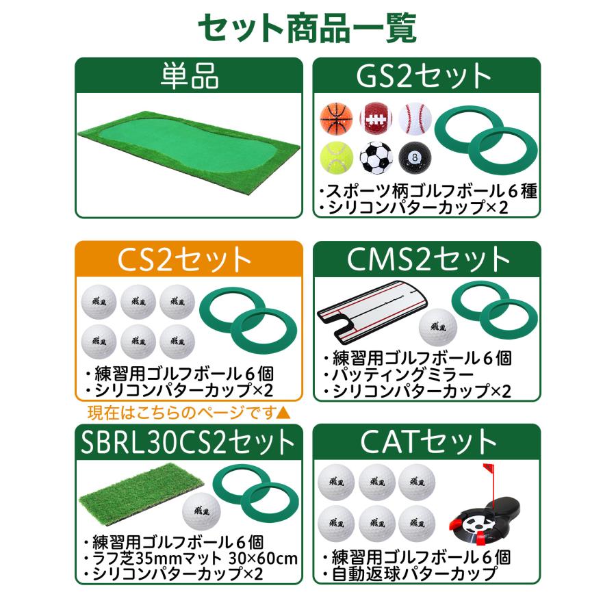 パターマット 3m ゴルフ パター ゴルフマット パッティング パター練習 ラフ 大型 厚手 室内 屋外 アプローチ 人工芝 SBR 特大 300×150cm Gシリーズ CS2セット_19