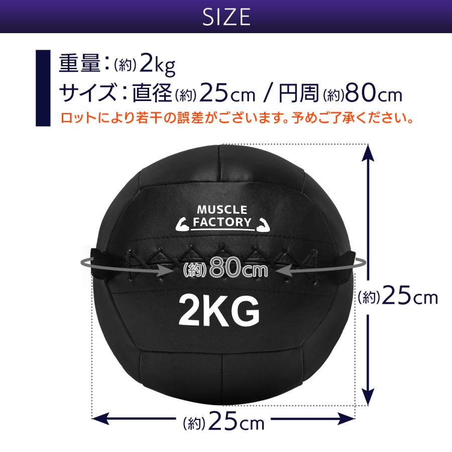 MUSCLE FACTORY メディシンボール 2kg ソフト ウェイトボール 体