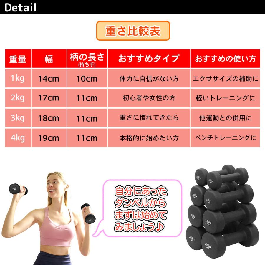 KaRaDa Style ダンベル 2kg 2個 セット カラー トレーニング 筋トレ