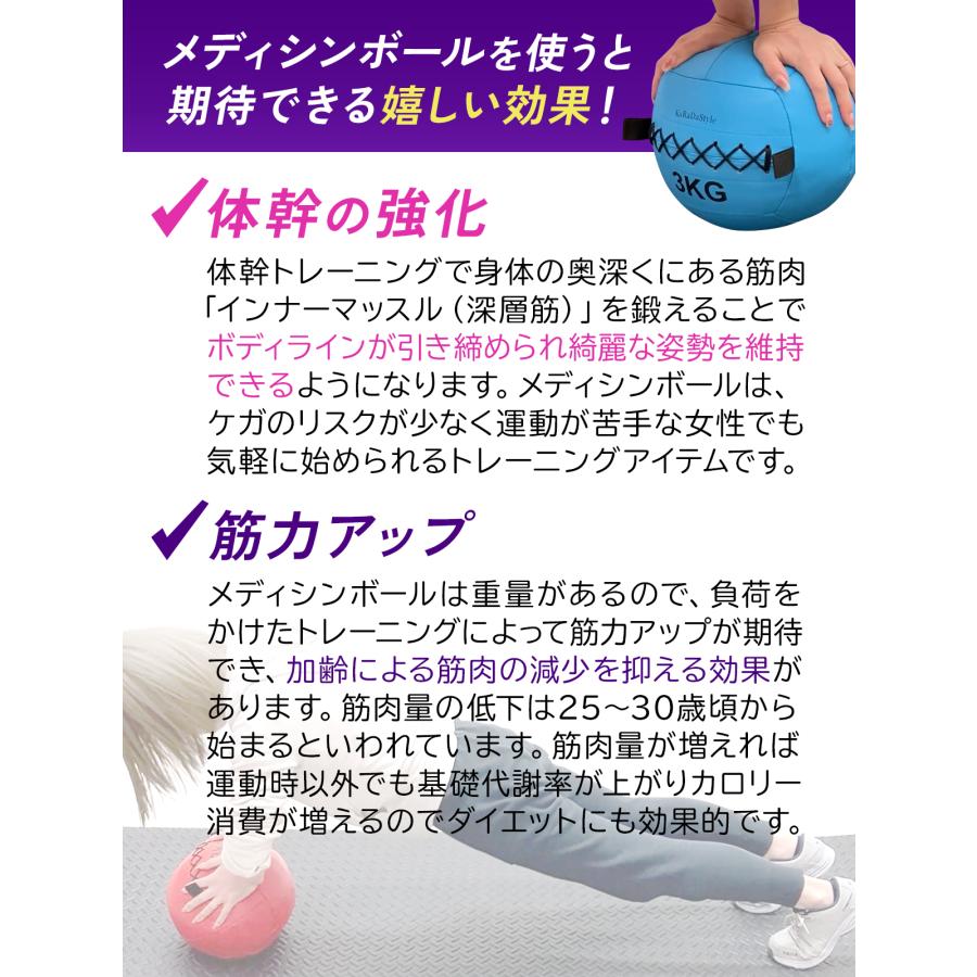 305 メディシンボール 重量　3kg KaRaDa Style メディシンボール 3kg ソフト ウェイトボール 体幹