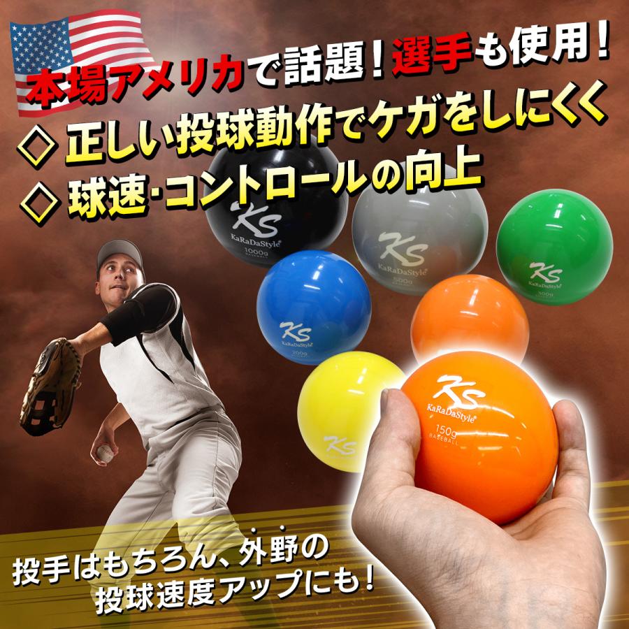 プライオボール 野球 球速アップ トレーニングボール 投手 プアボール サンドボール 練習 ウエイトボール 重いボール Plyoball 500g (12個セット)｜systemstyle｜02