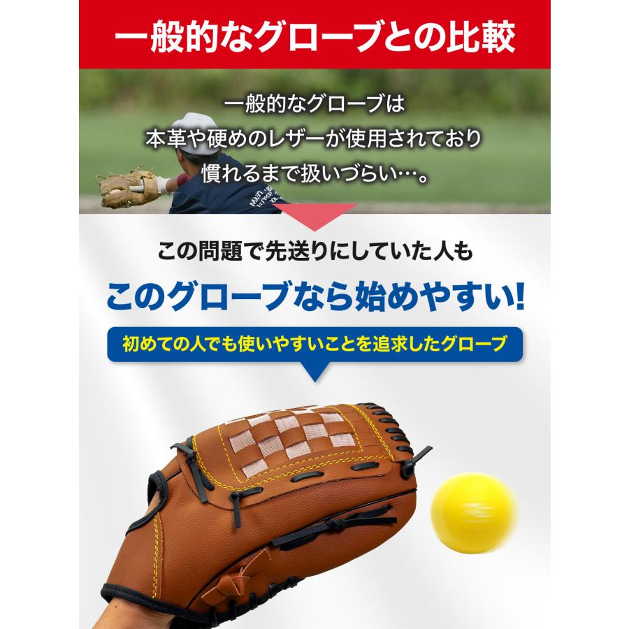 KaRaDa Style グローブ 野球 練習 子供 大人 柔らかグローブ キャッチ