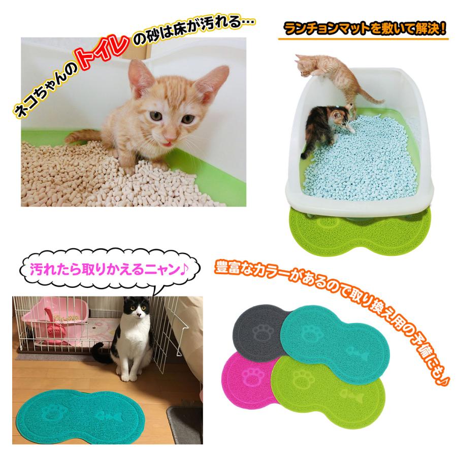 えさ皿 2個 ランチョンマット ∞型 セット 猫 犬 餌入れ フードボウル ペット マット 餌皿 滑り止め 陶器 アイアンバンブースタンドシングル | Pet Style | 19