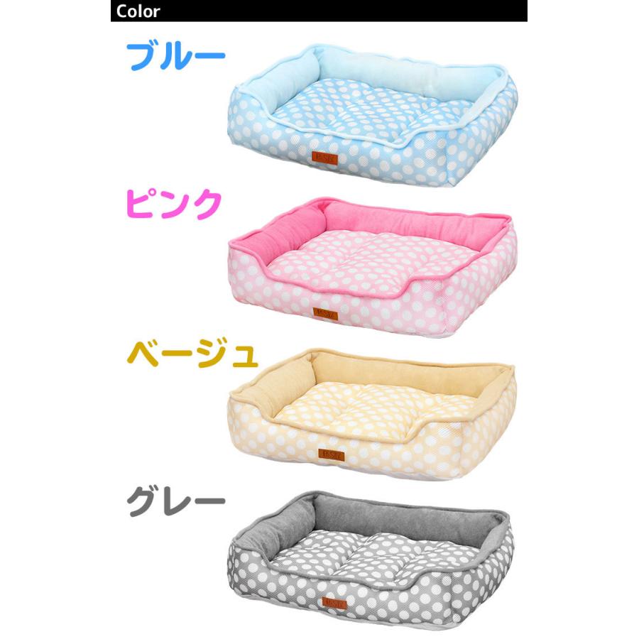 トラスト ペット ベッド 夏用 犬 猫 メッシュ パイル 夏 マット ポルカドット柄 スクエア Mサイズ Dprd Jatimprov Go Id