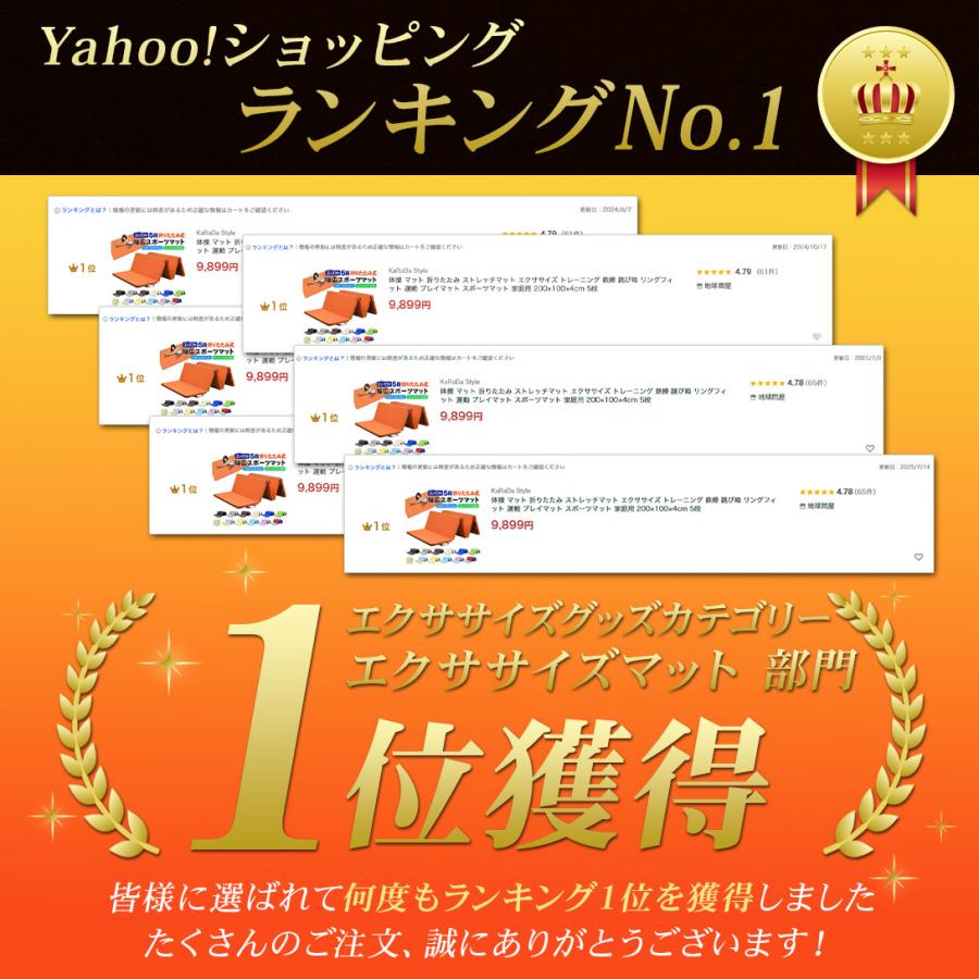 体操 マット 折りたたみ ストレッチマット エクササイズ トレーニング 鉄棒 跳び箱 リングフィット 運動 プレイマット スポーツマット 家庭用 200×100×4cm 5段 | KaRaDa Style | 28