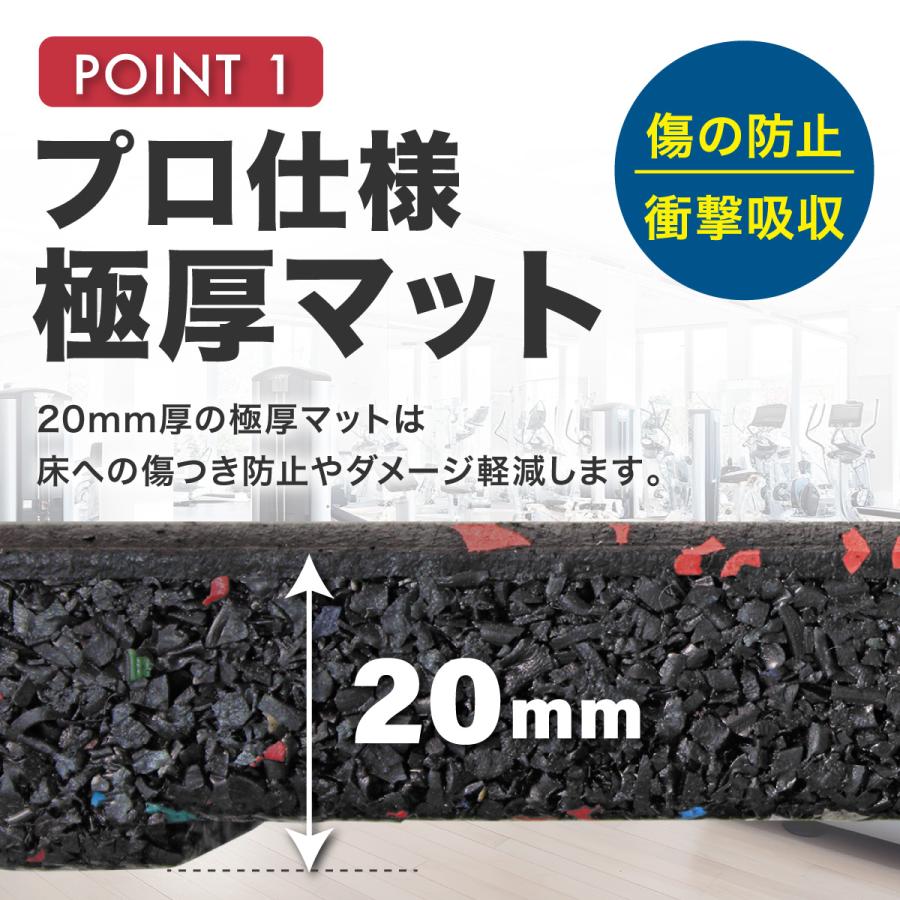KaRaDa Style ゴムマット ジムマット 20mm 防音 防振 床 ホームジム 筋