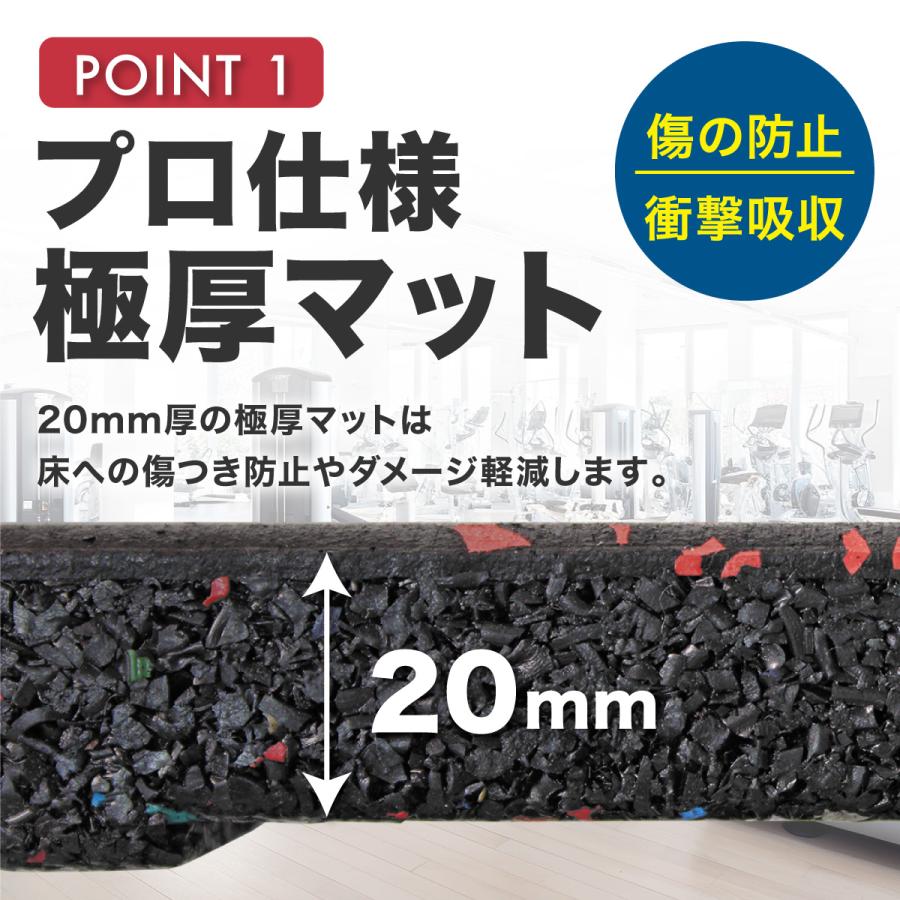 ゴムマット ジムマット 20mm 防音 防振 床 ホームジム 筋トレ マット ダンベルマット トレーニングマット ジム フロアマット 衝撃吸収 gym mat 50角 サンプル | KaRaDa Style | 14