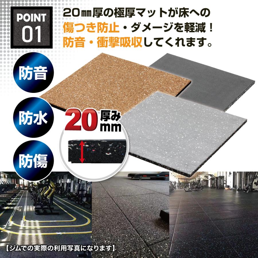 MUSCLE FACTORY ゴム フロアマット ジムマット 20mm