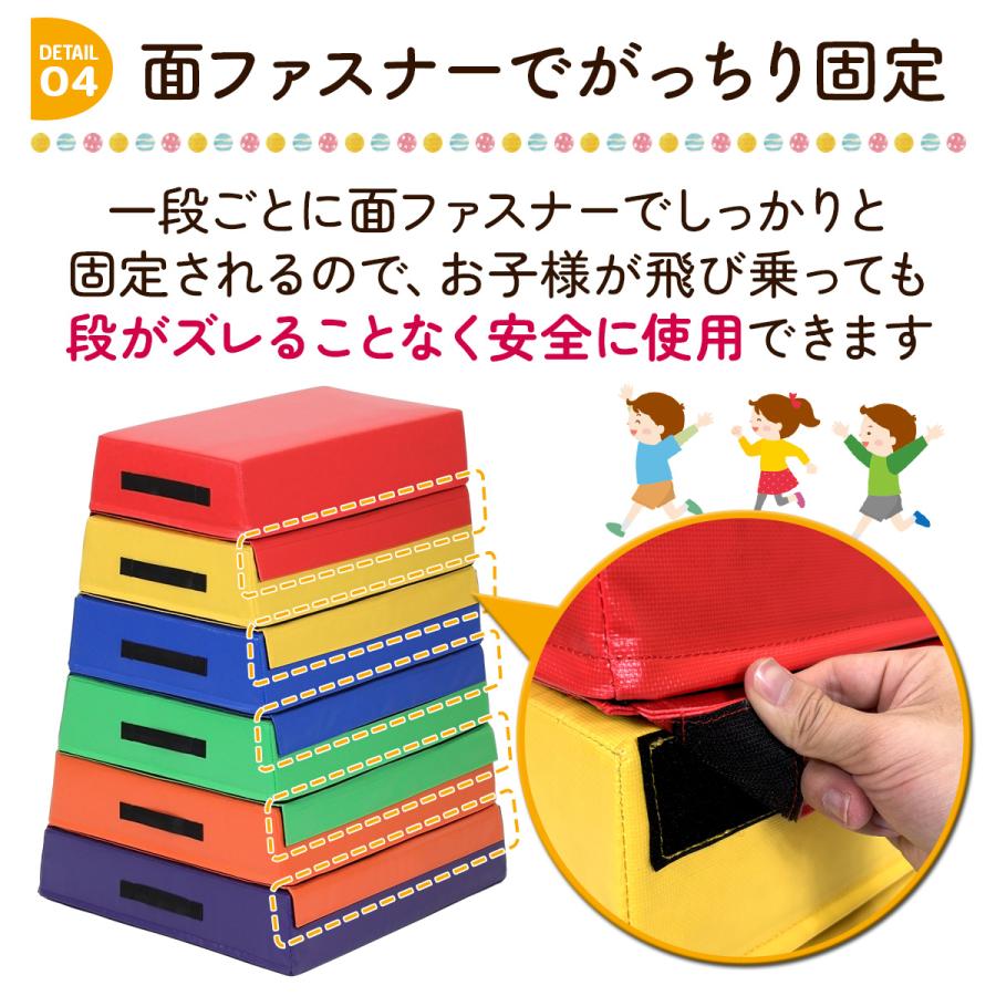 跳び箱 ソフト 飛び箱 とび箱 ジョイント式 とびばこ 子供 幼児 保育園 幼稚園 小学生 運動 自宅 子ども クリスマス 家庭用 (6段目のみ/単品/ブラックグレー)｜systemstyle｜11