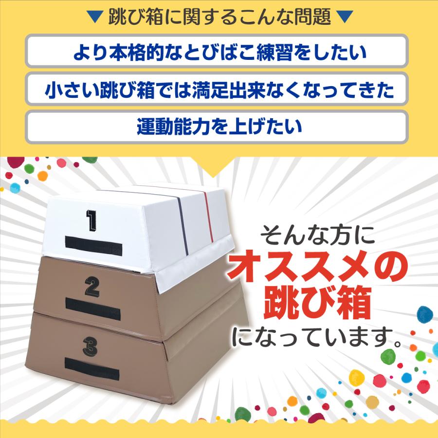 跳び箱 室内 子供 高学年向け ソフト 飛び箱 とび箱 ジョイント式 小学生 指導ライン 高重量 運動 自宅 子ども 室内 家庭用 高さ100cm 5段セットの画像