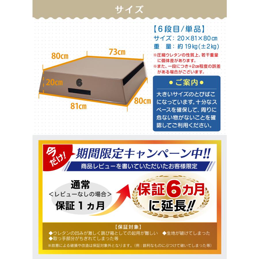 跳び箱 室内 子供 高学年向け ソフト 飛び箱 とび箱 ジョイント式 小学生 指導ライン 高重量 運動 自宅 子ども 室内 家庭用 6段目のみ 単品_19