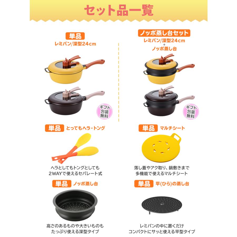 レミパン フライパン 24cm 平野レミ IH ガス 対応 片手鍋 蓋付き